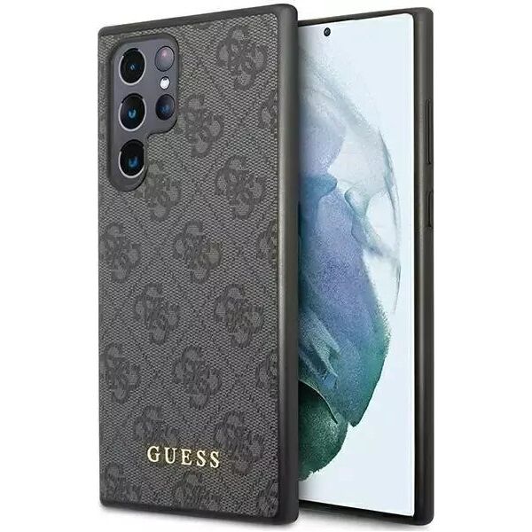 Guess Etui Guess GUHCS23LG4GFGR do Samsung Galaxy S23 Ultra S918 szary/grey hardcase 4G Metal Gold Logo