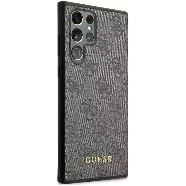 Guess Etui Guess GUHCS23LG4GFGR do Samsung Galaxy S23 Ultra S918 szary/grey hardcase 4G Metal Gold Logo