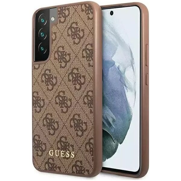 Guess Etui Guess GUHCS23SG4GFBR do Samsung Galaxy S23 S911 brązowy/brown hard case 4G Metal Gold Logo