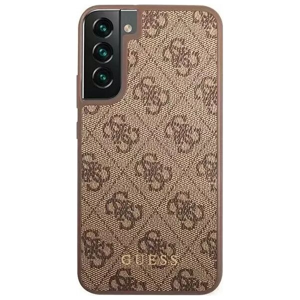 Guess Etui Guess GUHCS23SG4GFBR do Samsung Galaxy S23 S911 brązowy/brown hard case 4G Metal Gold Logo
