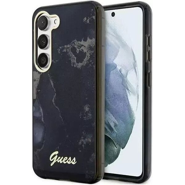 Guess Etui Guess GUHCS23MHTMRSK do Samsung Galaxy S23+ Plus S916 czarny/black hardcase Golden Marble Collection