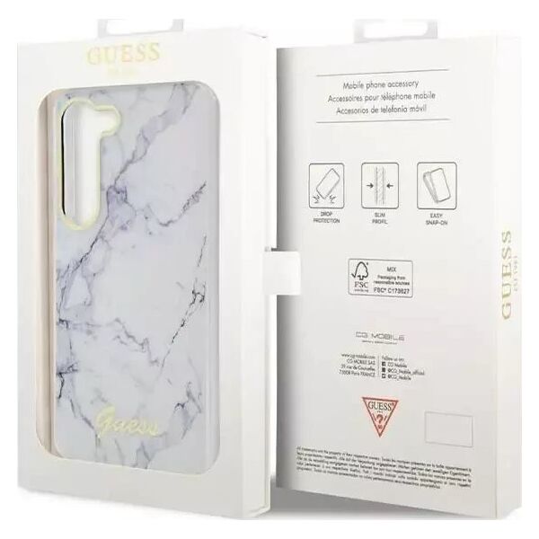 Guess Etui Guess GUHCS23MPCUMAH do Samsung Galaxy S23+ Plus S916 biały/white hardcase Marble