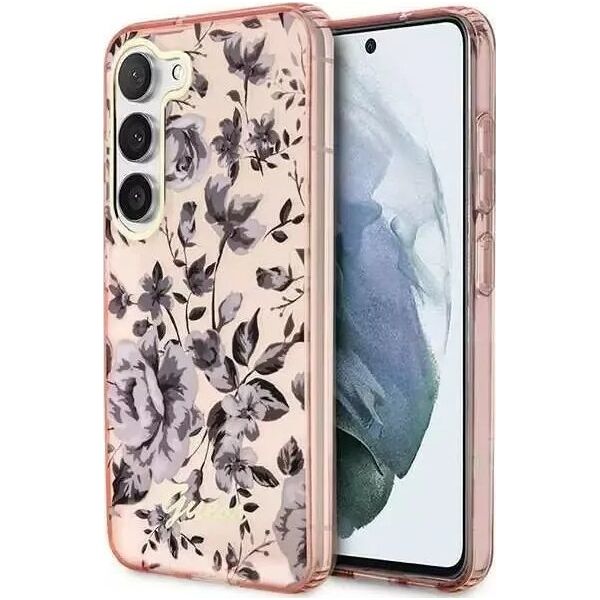 Guess Etui Guess GUHCS23MHCFWSP do Samsung Galaxy S23+ Plus S916 różowy/pink hardcase Flower Collection