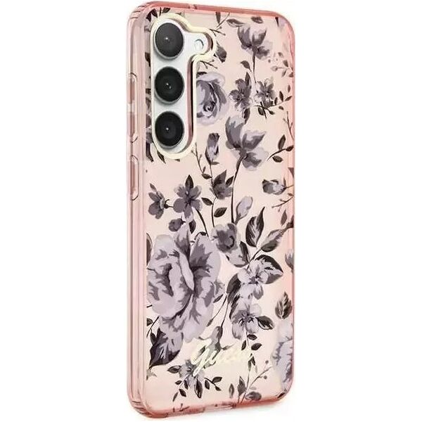 Guess Etui Guess GUHCS23MHCFWSP do Samsung Galaxy S23+ Plus S916 różowy/pink hardcase Flower Collection