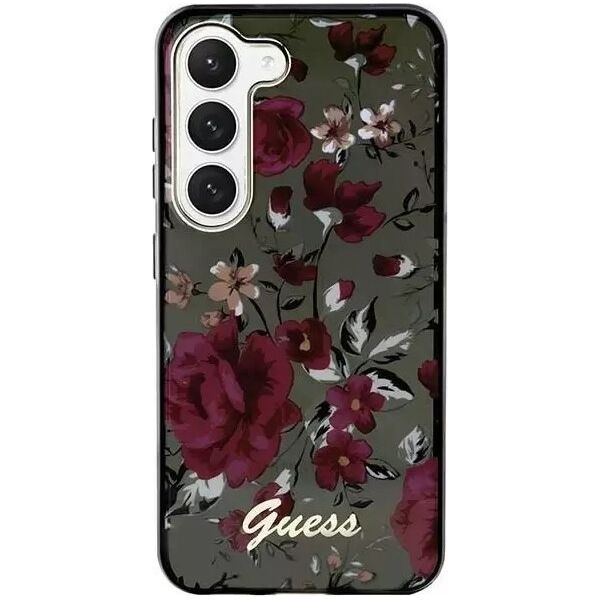 Guess Etui Guess GUHCS23SHCFWSA do Samsung Galaxy S23 zielony/kaki hardcase Flower Collection