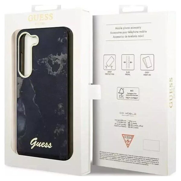 Guess Etui Guess GUHCS23SHTMRSK do Samsung Galaxy S23 S911 czarny/black hardcase Golden Marble Collection