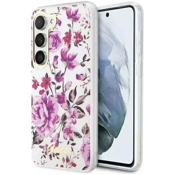 Guess Etui Guess GUHCS23SHCFWST do Samsung Galaxy S23 S911 biały/white hardcase Flower Collection