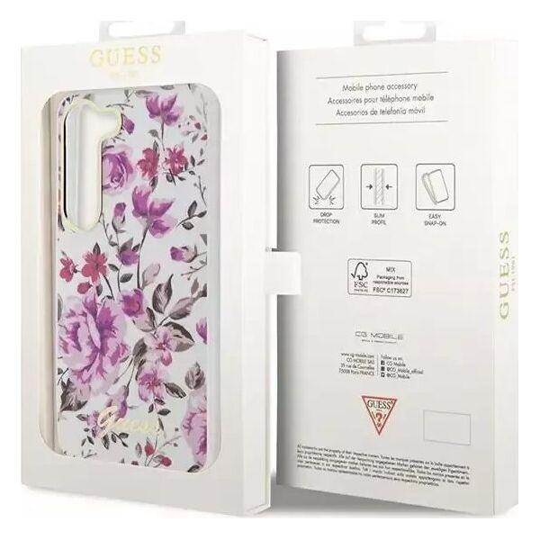 Guess Etui Guess GUHCS23SHCFWST do Samsung Galaxy S23 S911 biały/white hardcase Flower Collection