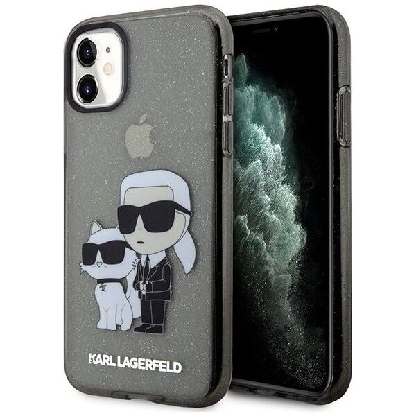 Karl Lagerfeld Etui Karl Lagerfeld KLHCN61HNKCTGK Apple iPhone 11/XR czarny/black hardcase Gliter Karl&Choupette