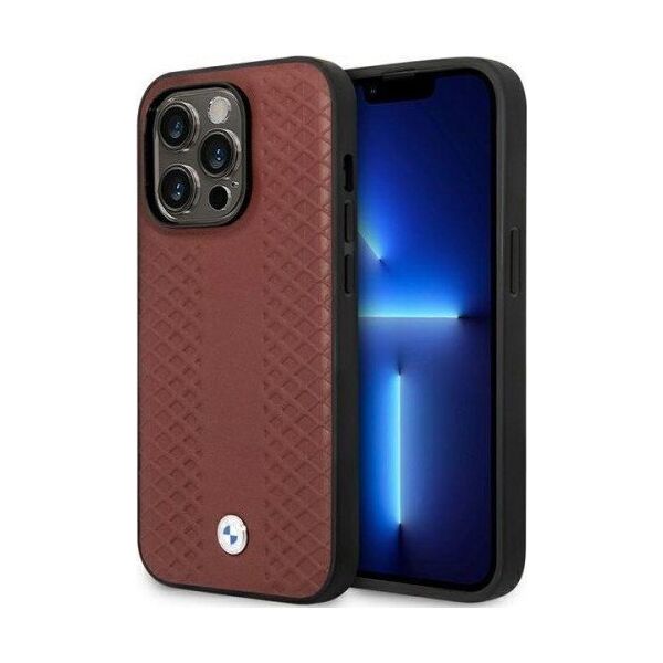 BMW Etui BMW BMHCP14X22RFGR Apple iPhone 14 Pro Max burgundowy/burgundy Leather Diamond Pattern