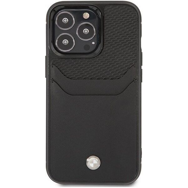BMW Etui BMW BMHCP14X22RSEPK Apple iPhone 14 Pro Max czarny/black Leather Card Slot