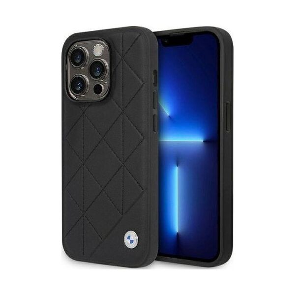 BMW Etui BMW BMHCP14L22RQDK Apple iPhone 14 Pro czarny/black Leather Quilted