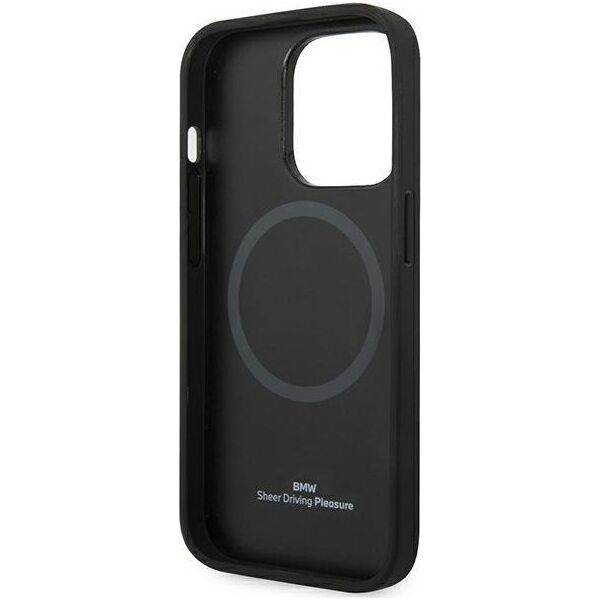 BMW Etui BMW BMHMP14L22RFGK Apple iPhone 14 Pro czarny/black Leather Diamond Pattern MagSafe