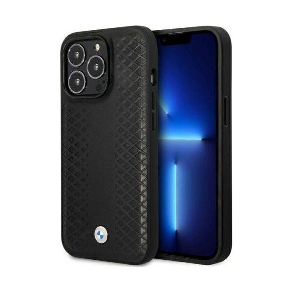 BMW Etui BMW BMHMP14X22RFGK Apple iPhone 14 Pro Max czarny/black Leather Diamond Pattern MagSafe