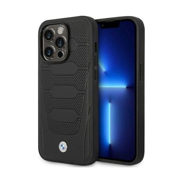 BMW Etui BMW BMHMP14X22RPSK Apple iPhone 14 Pro Max czarny/black Leather Seats Pattern MagSafe