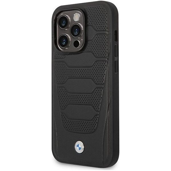 BMW Etui BMW BMHMP14L22RPSK Apple iPhone 14 Pro czarny/black Leather Seats Pattern MagSafe