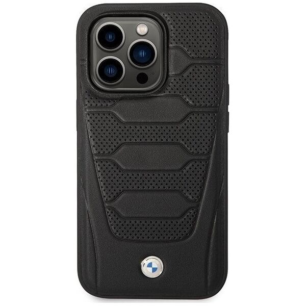 BMW Etui BMW BMHMP14L22RPSK Apple iPhone 14 Pro czarny/black Leather Seats Pattern MagSafe