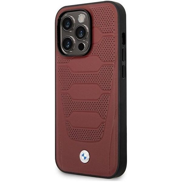 BMW Etui BMW BMHMP14L22RPSR Apple iPhone 14 Pro burgundowy/burgundy Leather Seats Pattern MagSafe