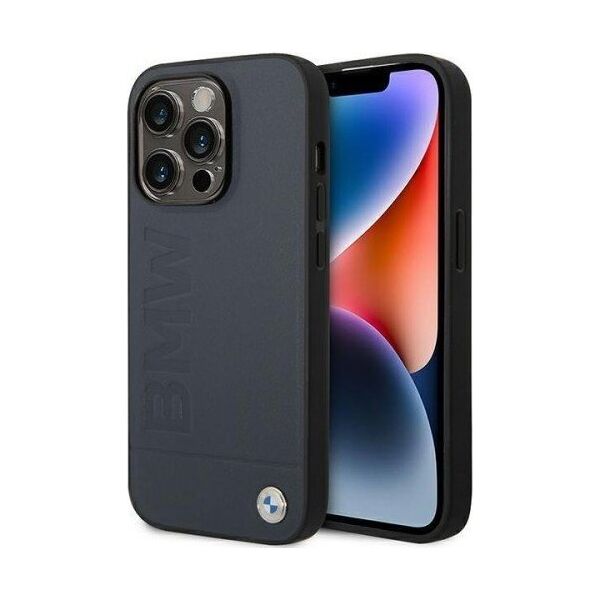 BMW Etui BMW BMHMP14LSLLNA Apple iPhone 14 Pro granatowy/navy hardcase Leather Hot Stamp MagSafe