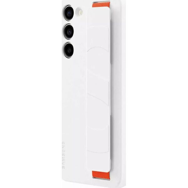 Samsung Etui Samsung Silicone Grip Cover doSamsung Galaxy S23+ Plus silikonowy pokrowiec z paskiem na rękę białe