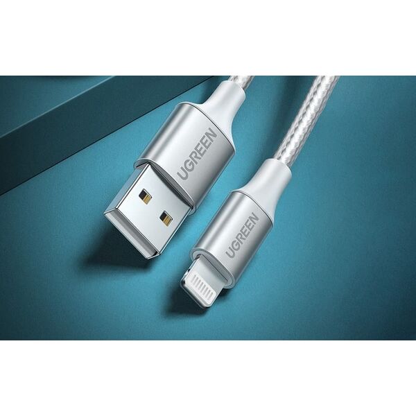 Kabel USB Ugreen USB-A - Lightning 2 m Srebrny (UGR1461)