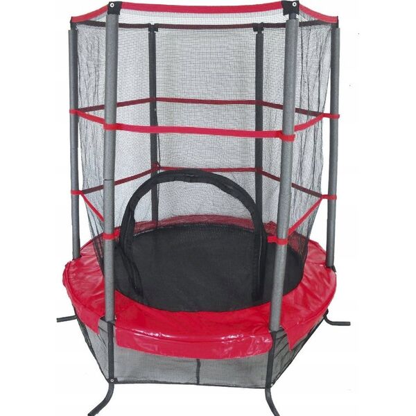 Trampolina Trampolina Z Siatką Czarno-Czerwona o śr. 137 cm