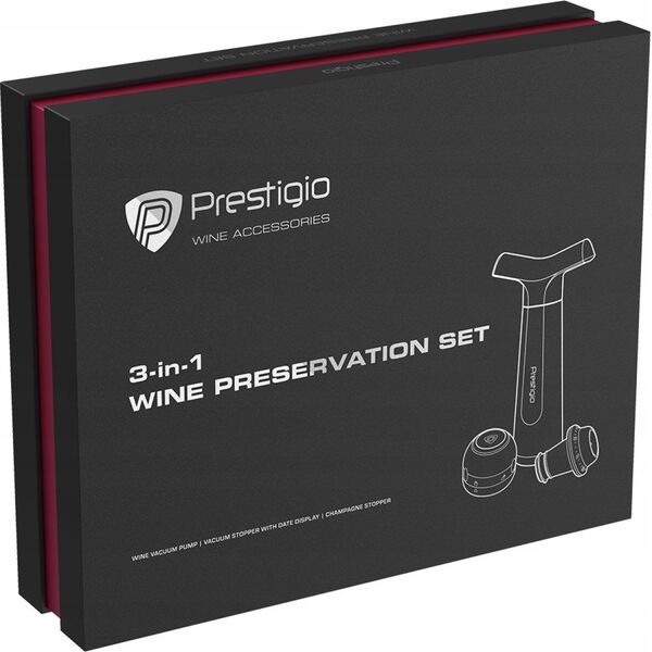 Prestigio Pompka próżniowa do wina, korki do wina i szampana
