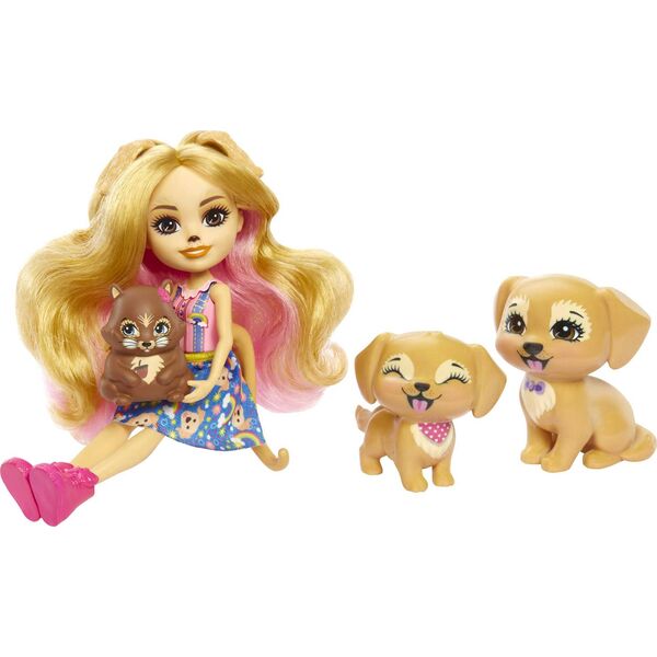 Mattel Lalka Enchantimals Rodzina pieski Retrievery HHB85