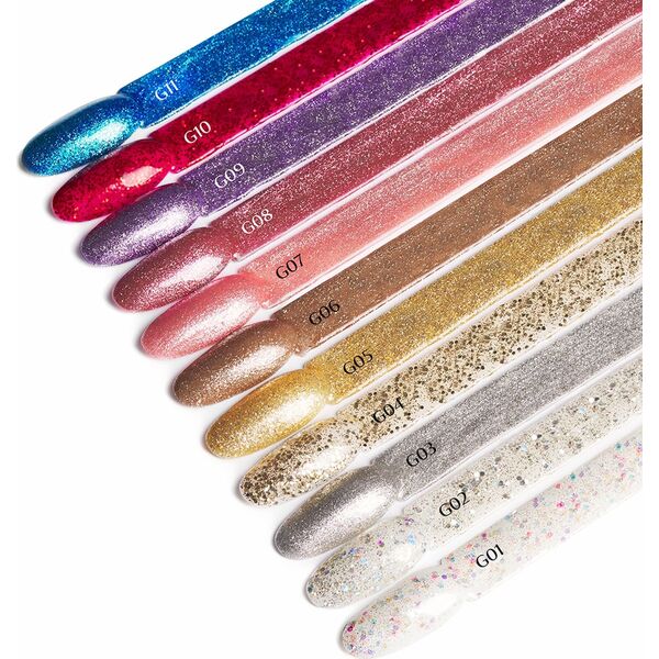 Activeshop OCHO NAILS Lakier hybrydowy glitter G08 -5 g