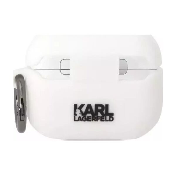 Karl Lagerfeld Etui ochronne na słuchawki Karl Lagerfeld do AirPods Pro cover biały/white Silicone Karl Head 3D