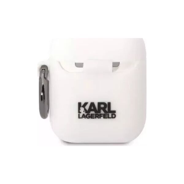 Karl Lagerfeld Etui ochronne na słuchawki Karl Lagerfeld do AirPods 1/2 cover biały/white Silicone Karl Head 3D