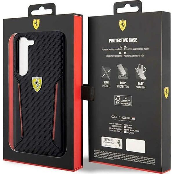 Ferrari Ferrari Carbon Contrast Edges - Etui Samsung Galaxy S23+ (czarny)