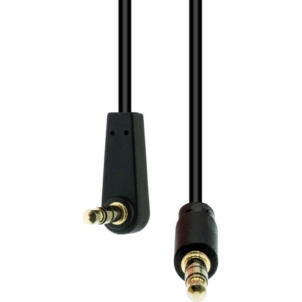 Kabel ProXtend Mini-Jack 3-Pin Angled Slim Cable M-M Black 1M