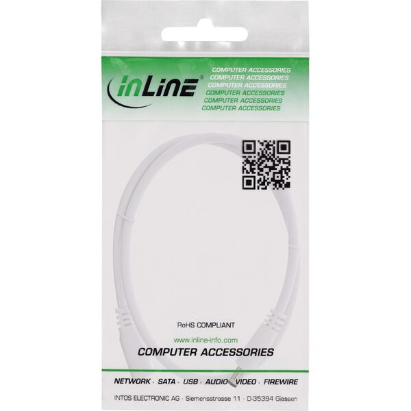 Kabel zasilający InLine InLine® DC extension cable, DC plug male/female 5.5x2.5mm, AWG 18, white, 1m