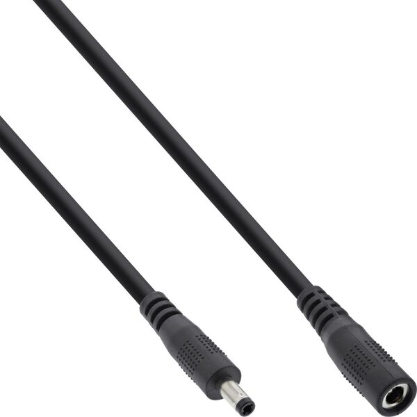 Kabel zasilający InLine InLine® DC extension cable, DC plug male/female 4.0x1.7mm, AWG 18, black, 1m