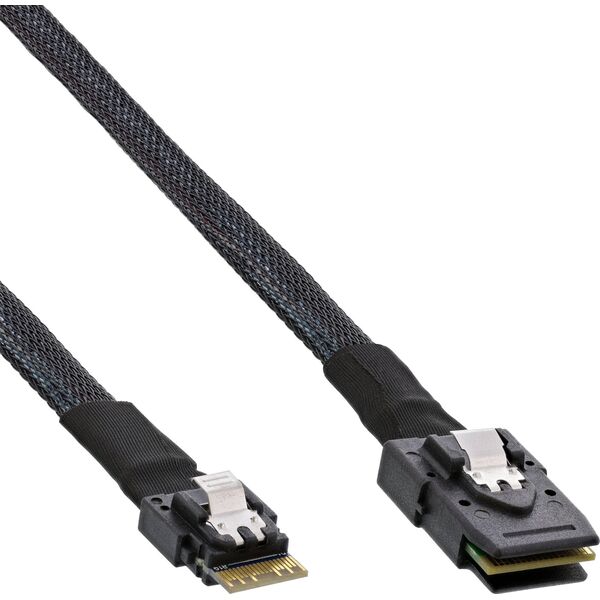 InLine InLine® Slim SAS Kabel, SFF-8654 zu Mini SAS SFF-8087, 12Gb/s, 0.5m