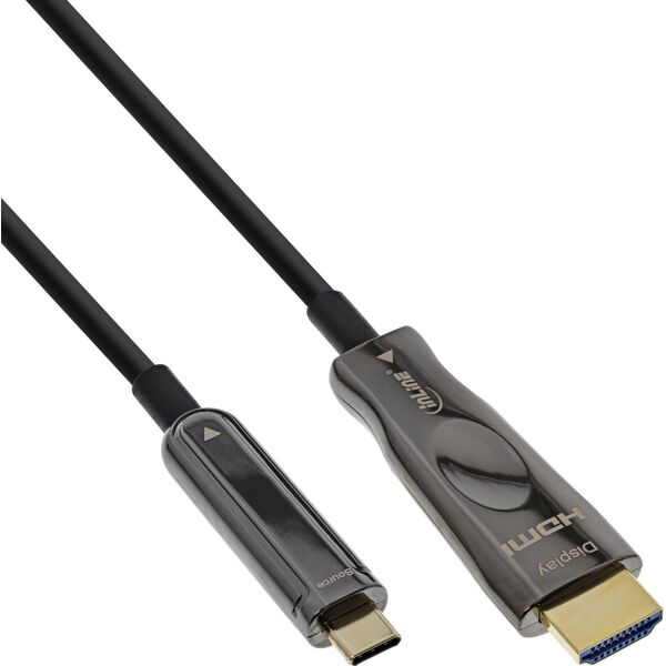 Kabel USB InLine USB-C - HDMI 15 m Czarny (64215A)