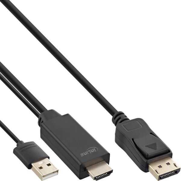 Kabel InLine DisplayPort - HDMI 5m czarny (17165P)