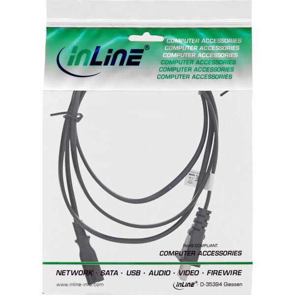 Kabel zasilający InLine InLine® power cable China plug to Euro8 IEC-C7, black, 1.8m
