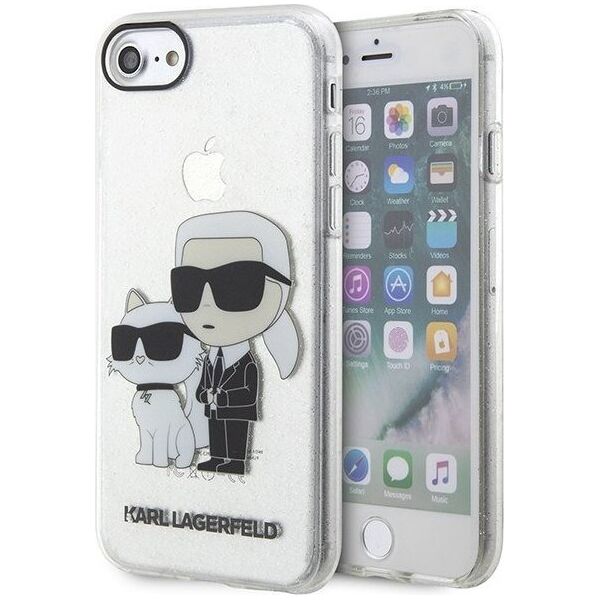 Karl Lagerfeld Etui Karl Lagerfeld KLHCI8HNKCTGT Apple iPhone SE 2022/SE 2020/8/7 transparent hardcase Gliter Karl&Choupette