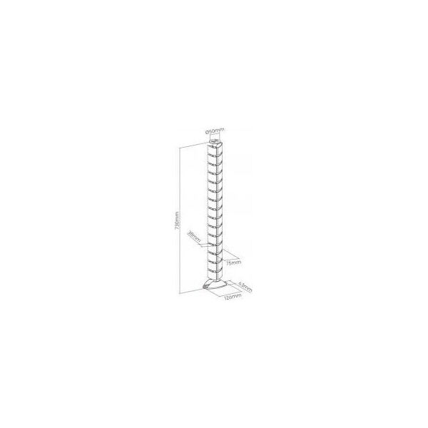 Organizer InLine InLine® Cable duct flexible, vertical for tables, 2 chambers, 0.80m, black