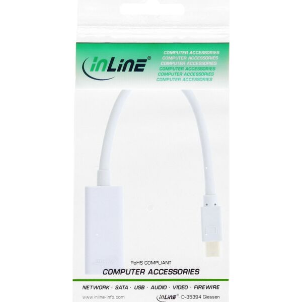 Kabel InLine DisplayPort Mini - HDMI 0.15m biały (17193E)