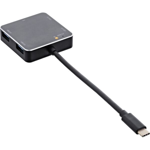 HUB USB InLine InLine® USB 3.1 Hub, USB Type C to 4 Port Type A with PD up to 60W, aluminium housing, black, without power supply unit
