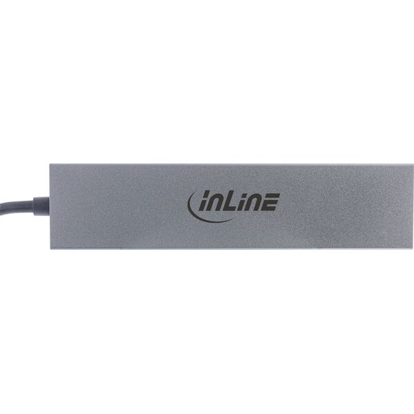 HUB USB InLine InLine® USB 3.2 Gen.2 Hub, USB Type-C to 4 Port Type-C (1 Port power through up to 100W), OTG, aluminum housing, gray, without power supply unit