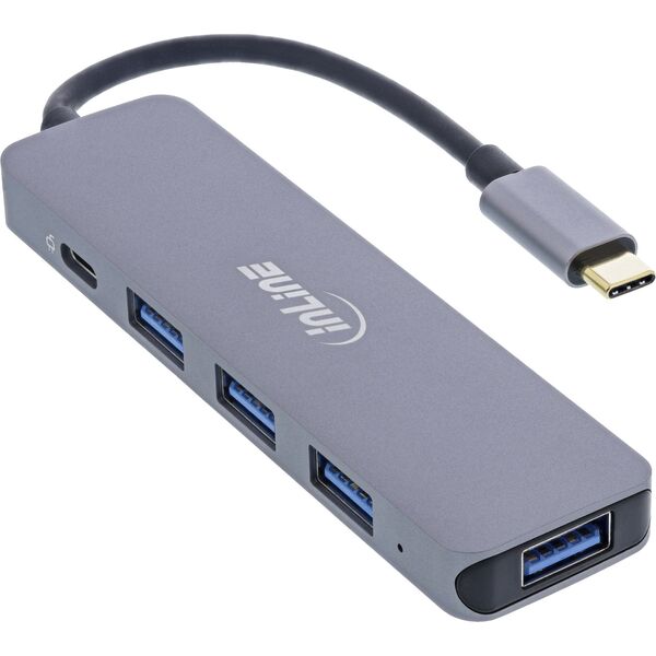 HUB USB InLine InLine® USB 3.2 Type-C Multi Hub (4x USB-A 5Gb/s + USB Type-C (Data/PD 87W), OTG, aluminum housing