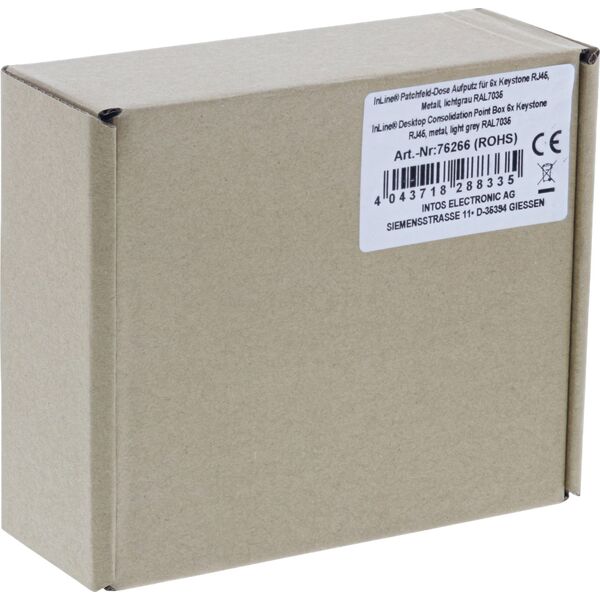 InLine InLine® Desktop Consolidation Point Box 6x Keystone RJ45, metal, black RAL9005