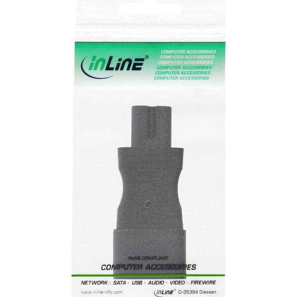 InLine InLine® Power supply adapter IEC 60320 C14 / C7, 3-pin cold device cable to 2-pin