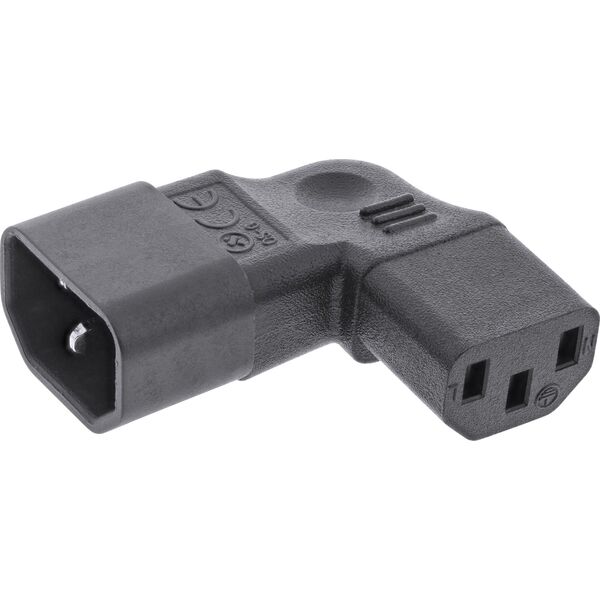 InLine InLine® Power supply adapter IEC 60320 C14 / C13, left/right angled, 3-pin. cold device units