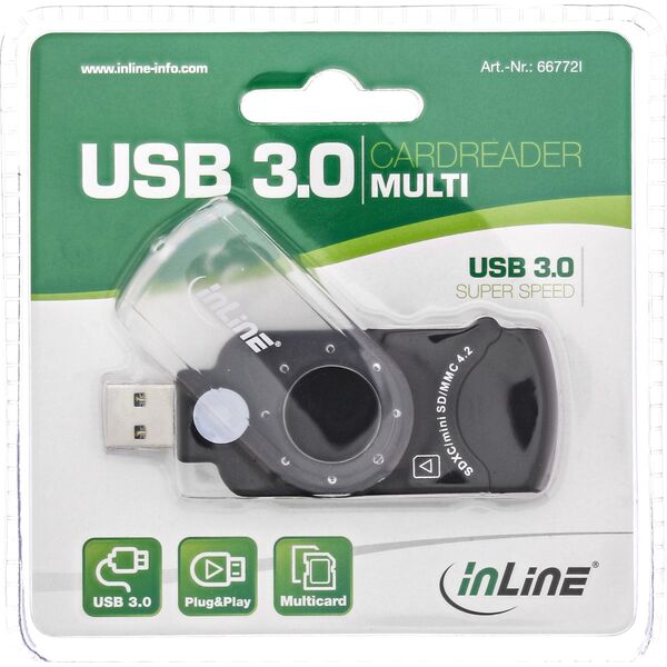 Czytnik InLine InLine® Mobile card reader USB 3.0, for SD/SDHC/SDXC, microSD