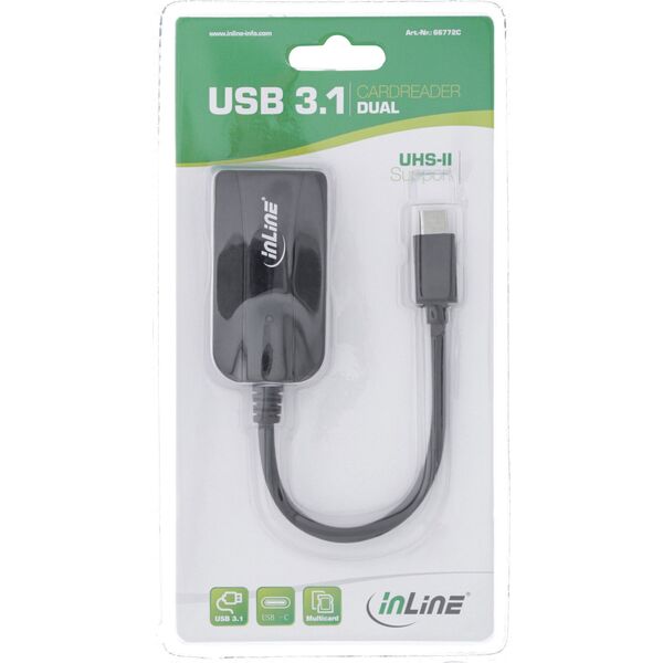 Czytnik InLine InLine® Card reader USB 3.1 USB-C, for SD/SDHC/SDXC, microSD, UHS-II compatible